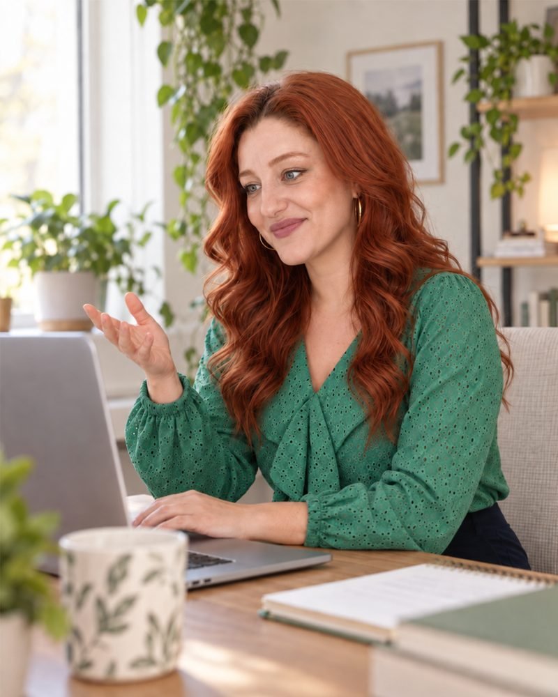 Helin Can online görüşme yaparken